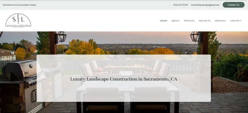 Stuteville Landscaping old website on Houzz before PipelineOS redesign